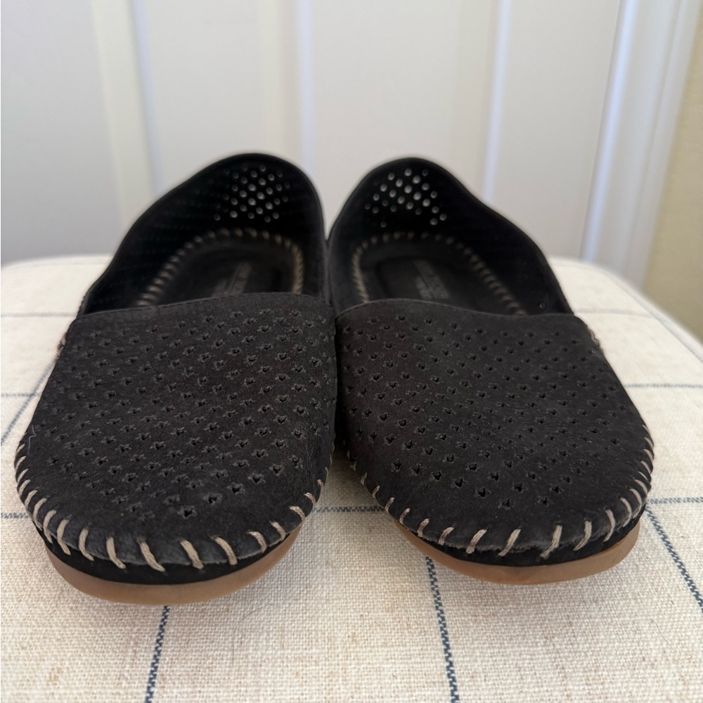 Adam Tucker Black Perforated Slip-Ons